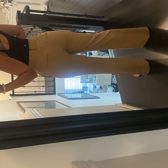 Dynamite high waisted khaki dress pant with leg slits - Picture 3 of 3